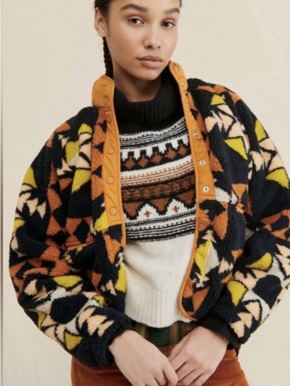 Free People Movement "Hit The Slopes" fleece jacket in Night Sky Combo Size M/L - Picture 4 of 15